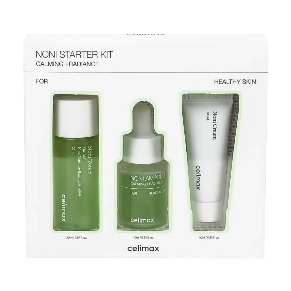 Набір мініатюр для обличчя Celimax The Real Noni Starter Kit (крем, 10 мл + тонер, 20 мл + сироватка, 10 мл)
